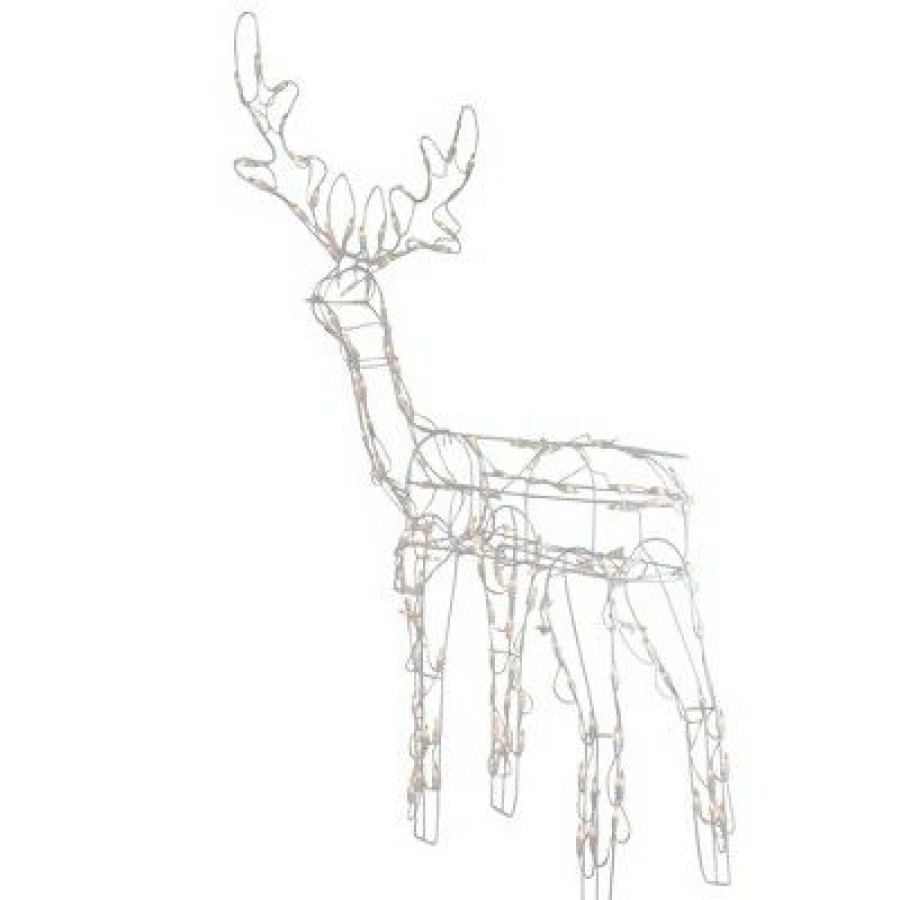 * | Budget Northlight 48 Lighted White Standing Reindeer Outdoor Christmas Decoration