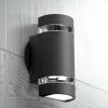 * | Best Deal Possini Euro Design Modern Outdoor Wall Light Fixture Led Black 7 3/4 Tempered Clear Glass Up Down For Exterior House Porch