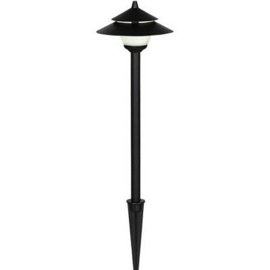 * | New John Timberland Pagoda Textured Black 8-Piece Led Landscape Path Light Set