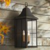 * | New John Timberland Rustic Outdoor Wall Light Fixture Black Gold 4-Light 24 3/4 Clear Glass For Exterior House Porch Patio Outside