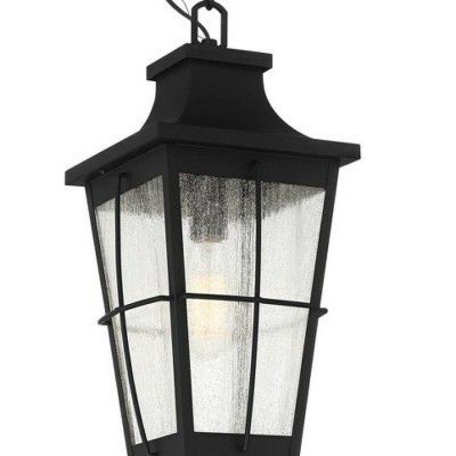 * | Discount John Timberland Modern Outdoor Hanging Light Fixture Rich Black 18 Clear Seeded Glass For Exterior House Porch Patio Outside Deck