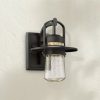 * | Brand New John Timberland Modern Outdoor Wall Light Fixture Led Black 10 Clear Seedy Glass For Exterior House Porch Patio Deck Entryway