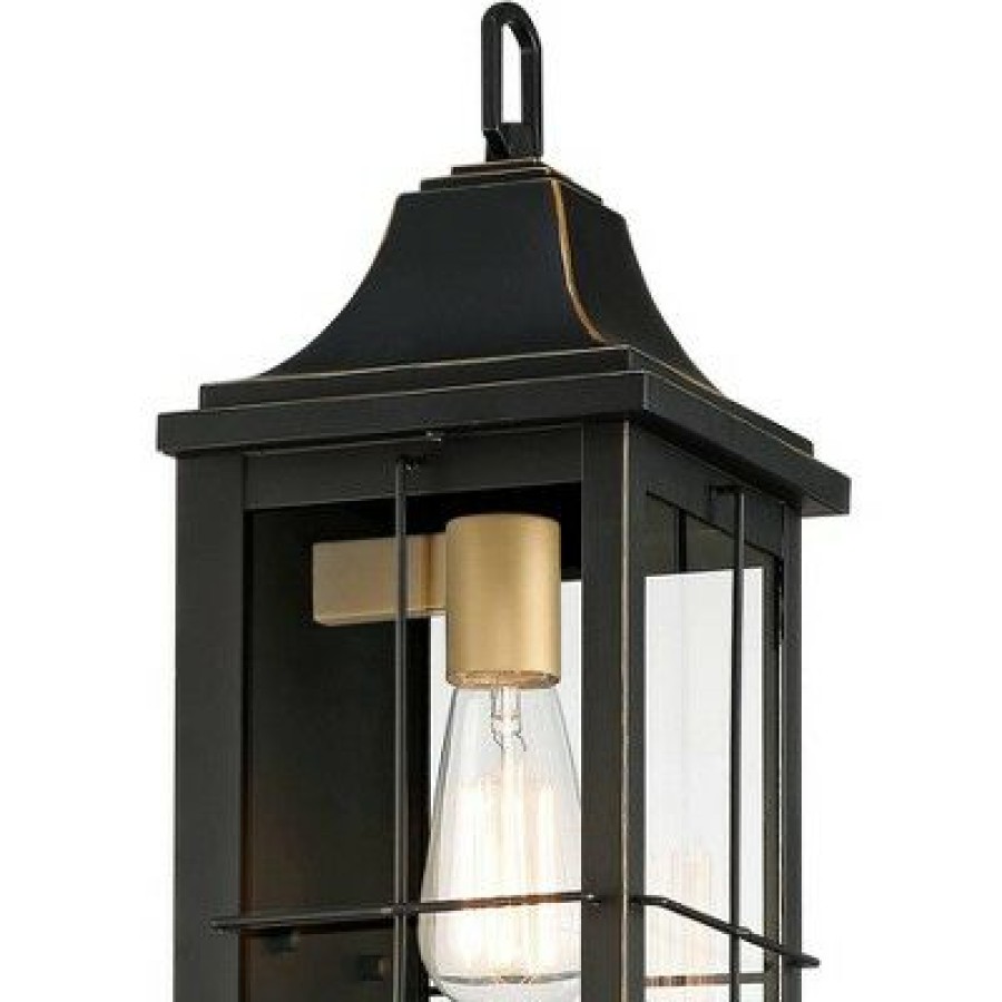 * | Best Reviews Of John Timberland Traditional Outdoor Wall Light Fixture Black Warm Gold 18 1/2 Clear Glass Panels For Exterior House Porch Patio