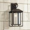 * | Flash Sale John Timberland Mission Outdoor Wall Light Fixture Bronze 18 Textured Glass For Exterior House Porch Patio Deck