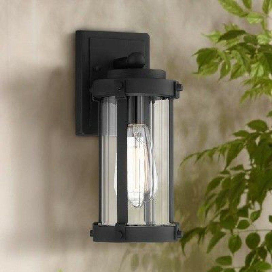 * | Discount John Timberland Modern Industrial Outdoor Wall Light Fixture Textured Black 11 3/4 Clear Glass Exterior House Porch Patio Outside