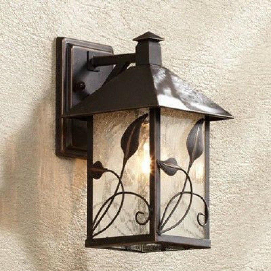 * | Cheapest Franklin Iron Works Farmhouse Outdoor Wall Light Fixture French Bronze Lantern 10 1/2 Clear Seedy Glass For Exterior Porch Patio