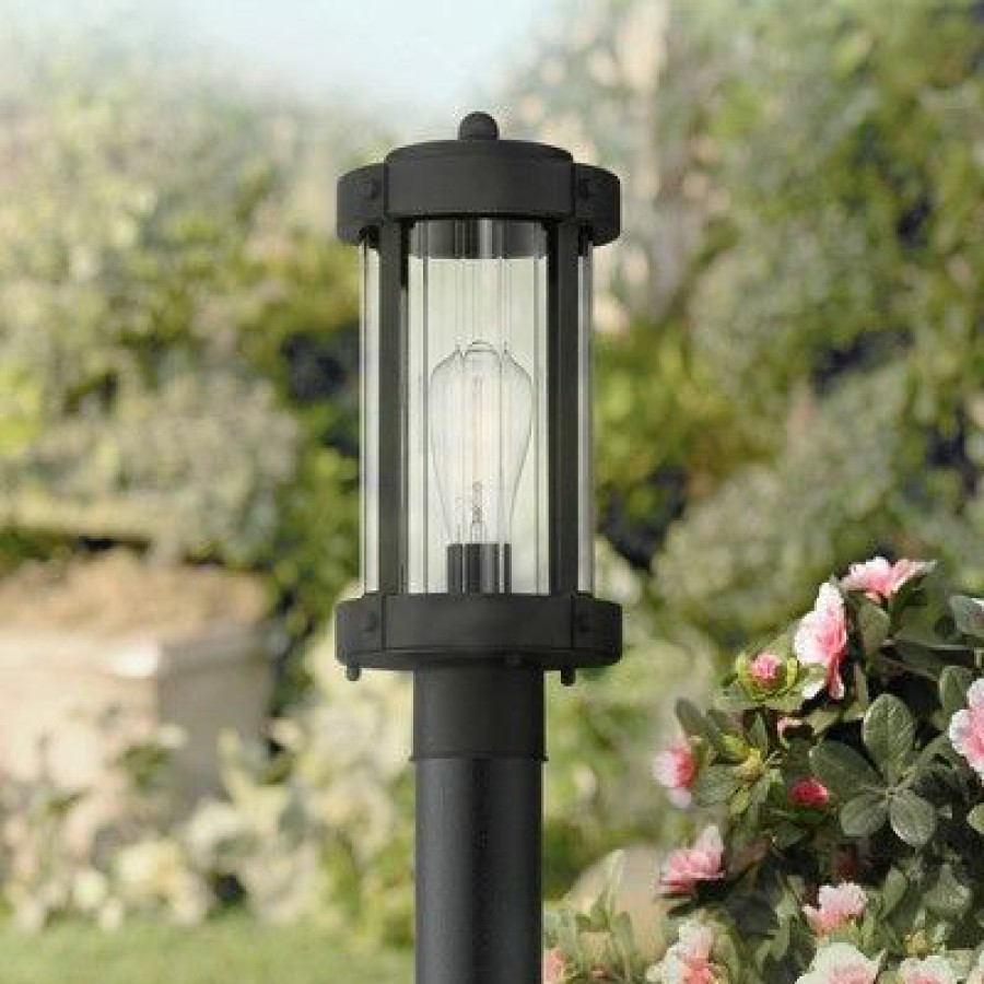 * | Best Pirce John Timberland Modern Outdoor Post Light Fixture Textured Black Metal 15 Clear Glass For Exterior House Porch Patio Outside Deck