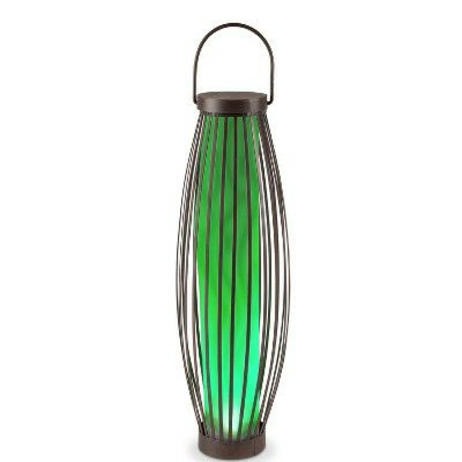 * | Wholesale Garden Meadow 21-Inch High Solar-Powered Metal Barrel Lights With Handles, Set Of 2