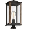 * | Buy John Timberland Modern Farmhouse Outdoor Post Light Fixture Dark Bronze Wood Finish Grain 17 Clear Glass Panels For Exterior House Porch