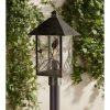 * | Best Sale Franklin Iron Works Country Cottage Post Light French Bronze Leaf And Vine Motif 17 Clear Seedy Glass For Exterior Garden Yard