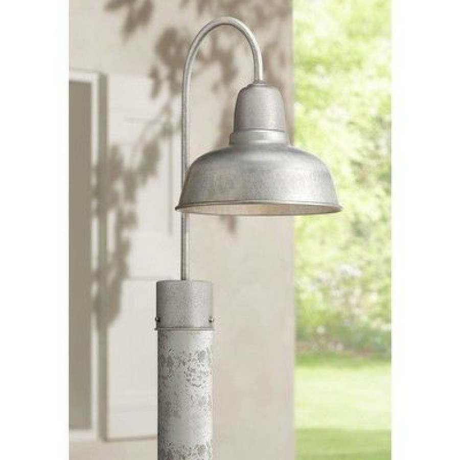 * | Best Reviews Of John Timberland Industrial Outdoor Post Light Fixture Urban Barn Galvanized Steel Vintage 15 3/4 For Exterior Garden Yard Patio