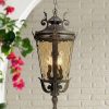 * | Best Sale John Timberland Mediterranean Outdoor Ceiling Light Hanging Bronze Scroll 23 3/4 Champagne Hammered Glass Damp Rated For Patio