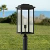 * | Best Sale John Timberland Modern Outdoor Post Light Fixture Textured Black 22 1/2 Clear Glass For Exterior House Porch Patio Outside Deck