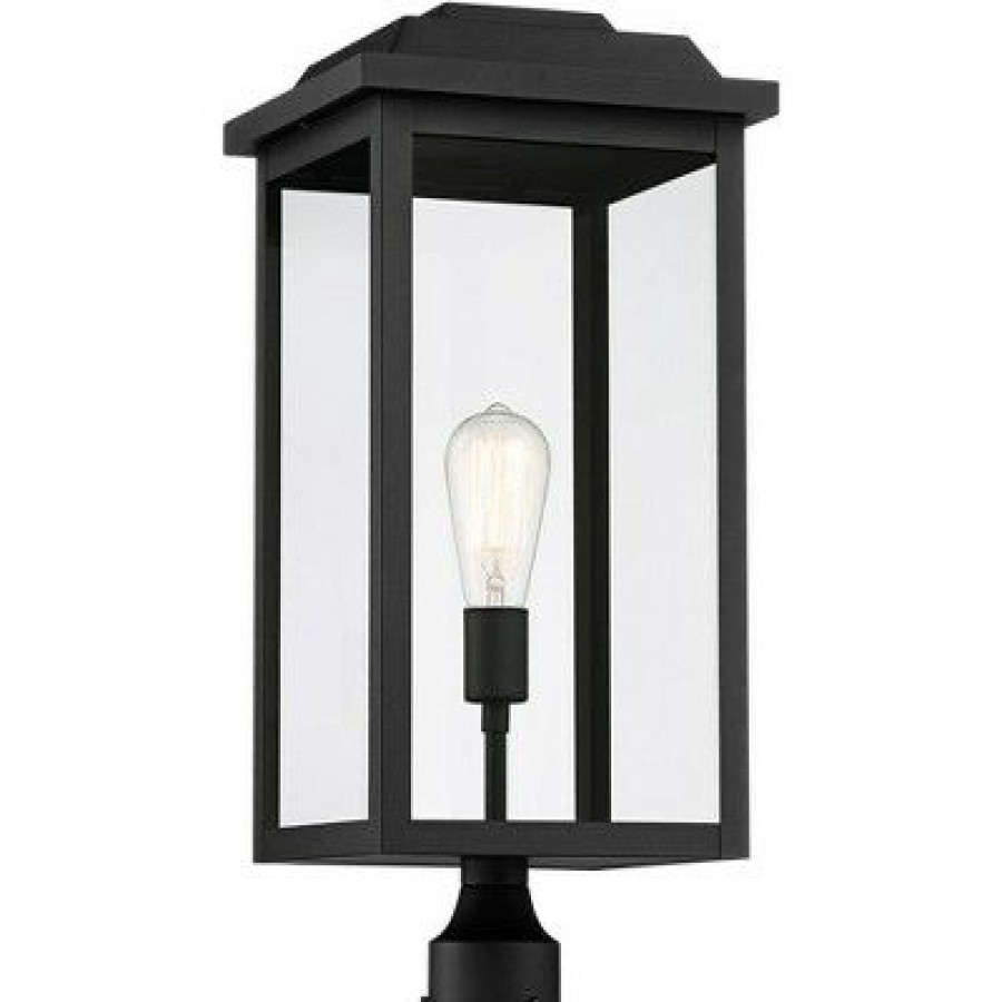 * | Best Sale John Timberland Modern Outdoor Post Light Fixture Textured Black 22 1/2 Clear Glass For Exterior House Porch Patio Outside Deck