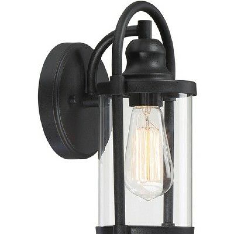 * | Wholesale John Timberland Modern Industrial Outdoor Wall Lights Fixtures Set Of 2 Black 10 1/4 Clear Glass For Exterior House Porch Patio