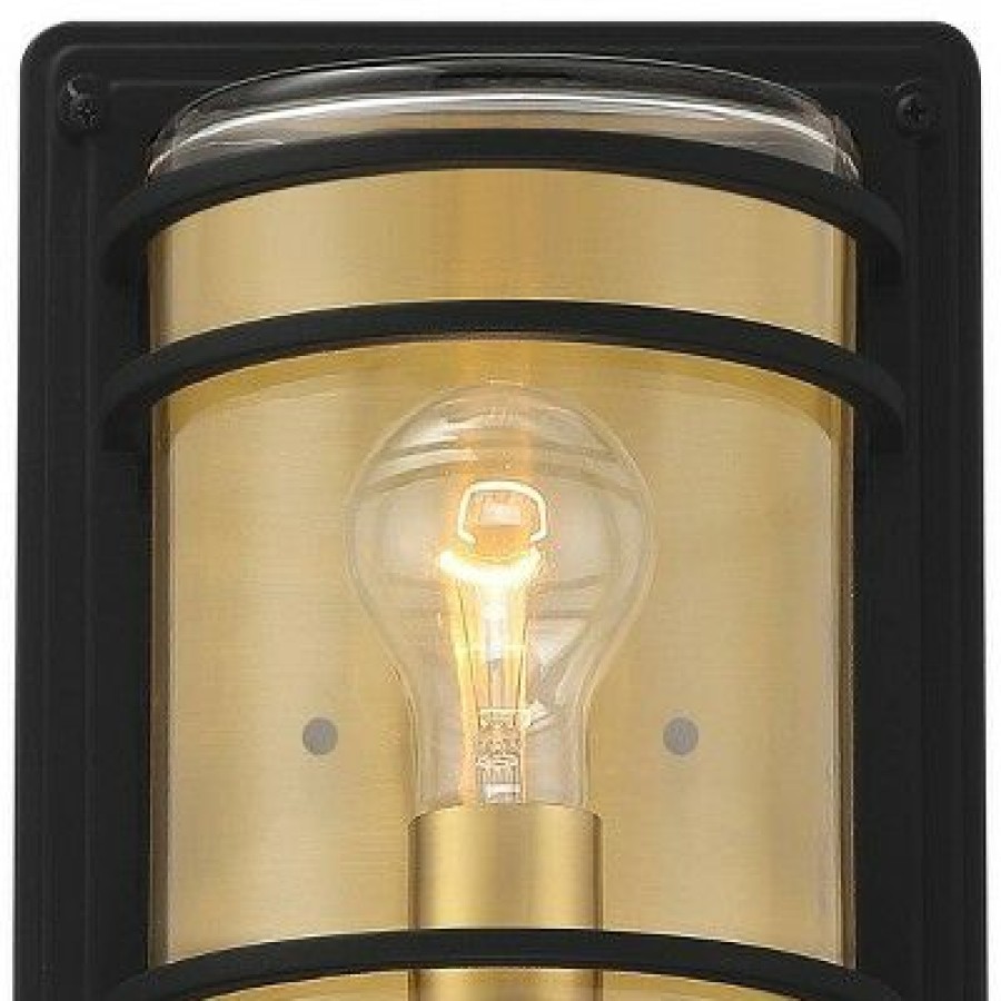 * | Cheapest John Timberland Modern Industrial Outdoor Wall Light Fixture Black Brass 11 Clear Glass Exterior House Porch Patio Outside Deck