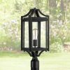 * | Hot Sale Franklin Iron Works Rustic Farmhouse Outdoor Post Light Fixture Black 20 1/4 Clear Glass House Porch Patio Garden Yard Walkway