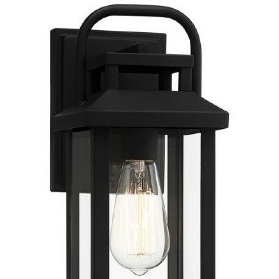 * | Flash Sale John Timberland Modern Industrial Outdoor Wall Light Fixture Matte Black Lantern 14 1/2 Clear Glass Exterior House Porch Patio