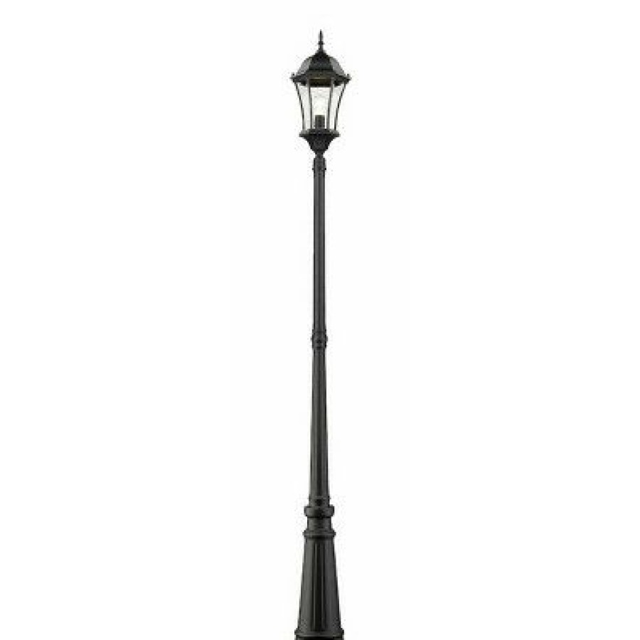 * | Best Deal 1 Light Classic Outdoor Lamp Post With Beveled Glass Shade Black Aurora Lighting