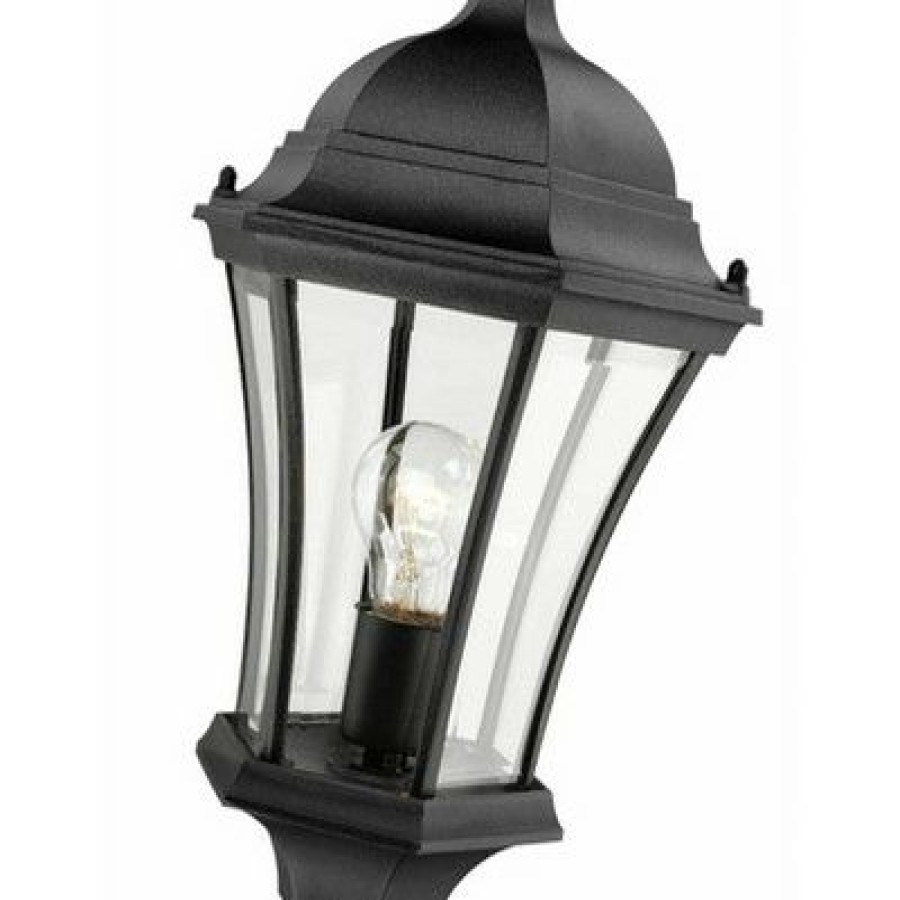 * | Best Deal 1 Light Classic Outdoor Lamp Post With Beveled Glass Shade Black Aurora Lighting