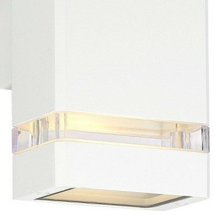 * | Best Pirce Possini Euro Design Modern Outdoor Wall Sconce Fixture White 10 1/2 Clear Glass Up Down For Exterior House Porch Patio Deck