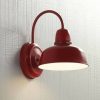 * | Discount John Timberland Farmhouse Outdoor Wall Light Fixture Urban Barn Red Steel Gooseneck 11 1/4 For Exterior House Porch Patio