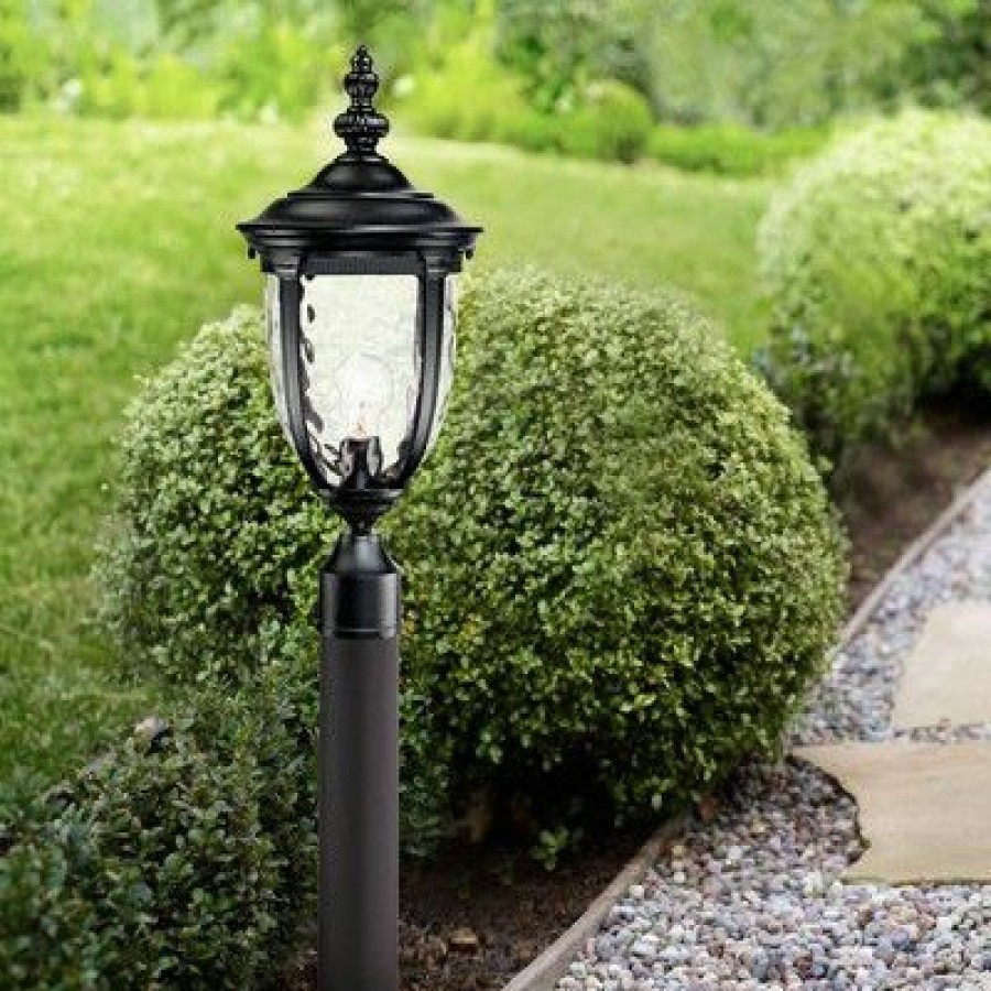 * | Best Reviews Of John Timberland Outdoor Post Light Fixture Led Matte Black 33 Clear Hammered Glass For Exterior House Porch Patio Garden Yard