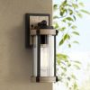 * | Buy John Timberland Rustic Outdoor Wall Light Fixture Black Metal Gray Wood Finish 11 3/4 Clear Glass Exterior House Porch Patio Deck Garage