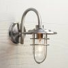 * | Wholesale John Timberland Industrial Outdoor Wall Light Fixture Brushed Nickel 12 3/4 Caged Seeded Glass For House Porch Patio Barn