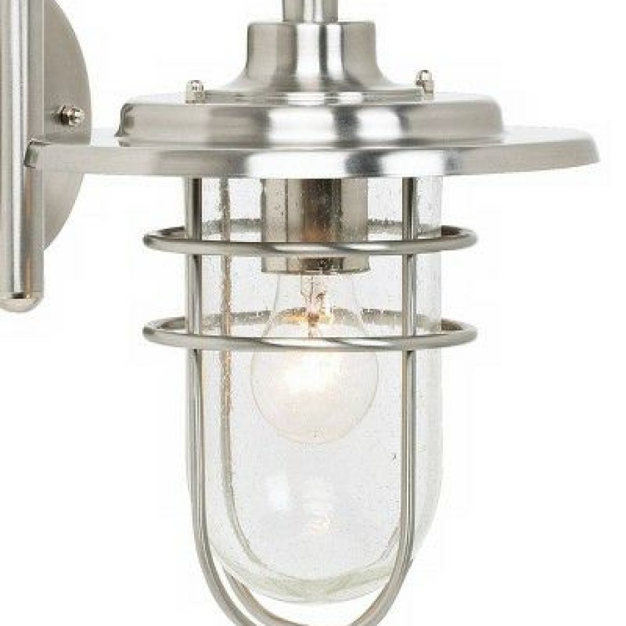 * | Wholesale John Timberland Industrial Outdoor Wall Light Fixture Brushed Nickel 12 3/4 Caged Seeded Glass For House Porch Patio Barn