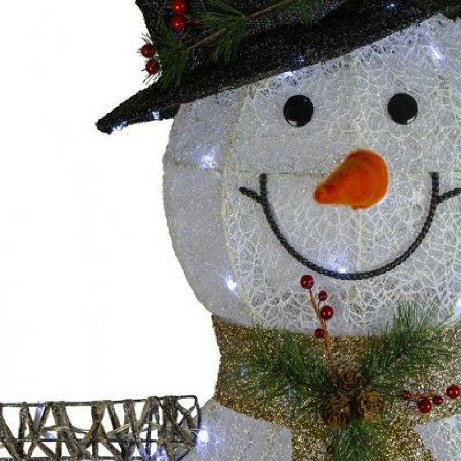 * | Coupon Northlight 72 White And Black Led Lighted Snowman With Top Hat Christmas Outdoor Decoration