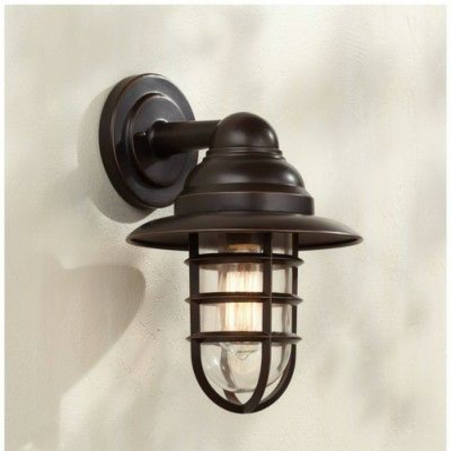 * | Best Pirce John Timberland Industrial Outdoor Barn Light Fixture Handsome Bronze 13 1/4 Clear Glass For Exterior Patio Porch House