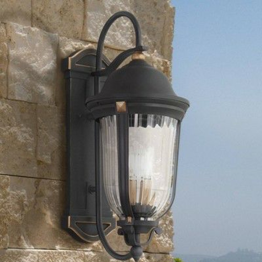 * | Best Reviews Of Minka Lavery Peale Street 28 H Sand Coal And Vermeil Gold Outdoor Wall Light