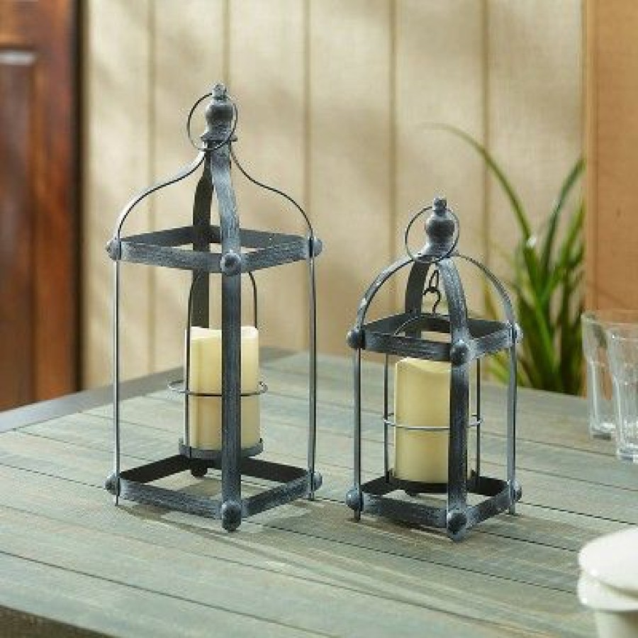 * | Wholesale 18" Bradford Metal Outdoor Lantern Set Black Smart Living