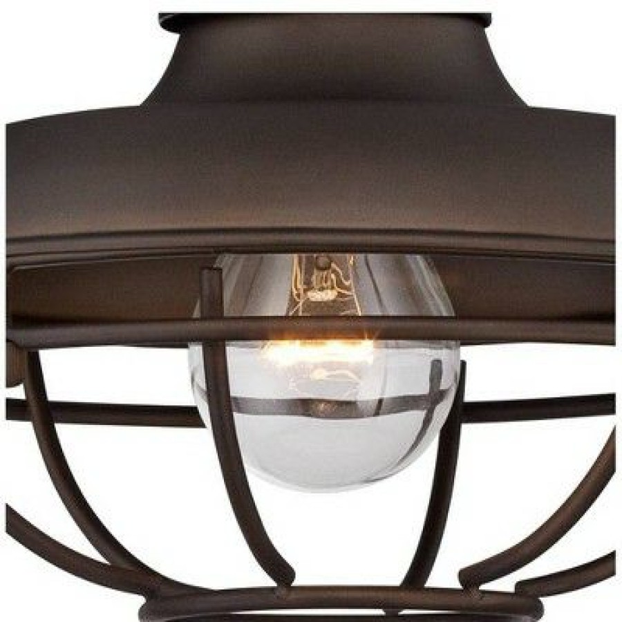 * | Promo Franklin Iron Works Rustic Outdoor Wall Light Fixture Farmhouse Bronze 9 Caged For Exterior House Deck