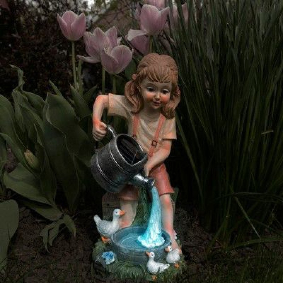 * | Cheap Little Girl Solar Powered Led Light Garden Statue (5.25 X5.5 X11 ) Pure Garden