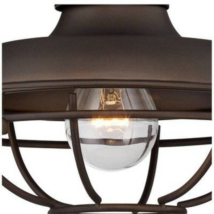 * | Best Sale Franklin Iron Works Rustic Outdoor Barn Lights Fixtures Set Of 2 Oil Rubbed Bronze 9 Open Cage Exterior House Porch Patio Outside