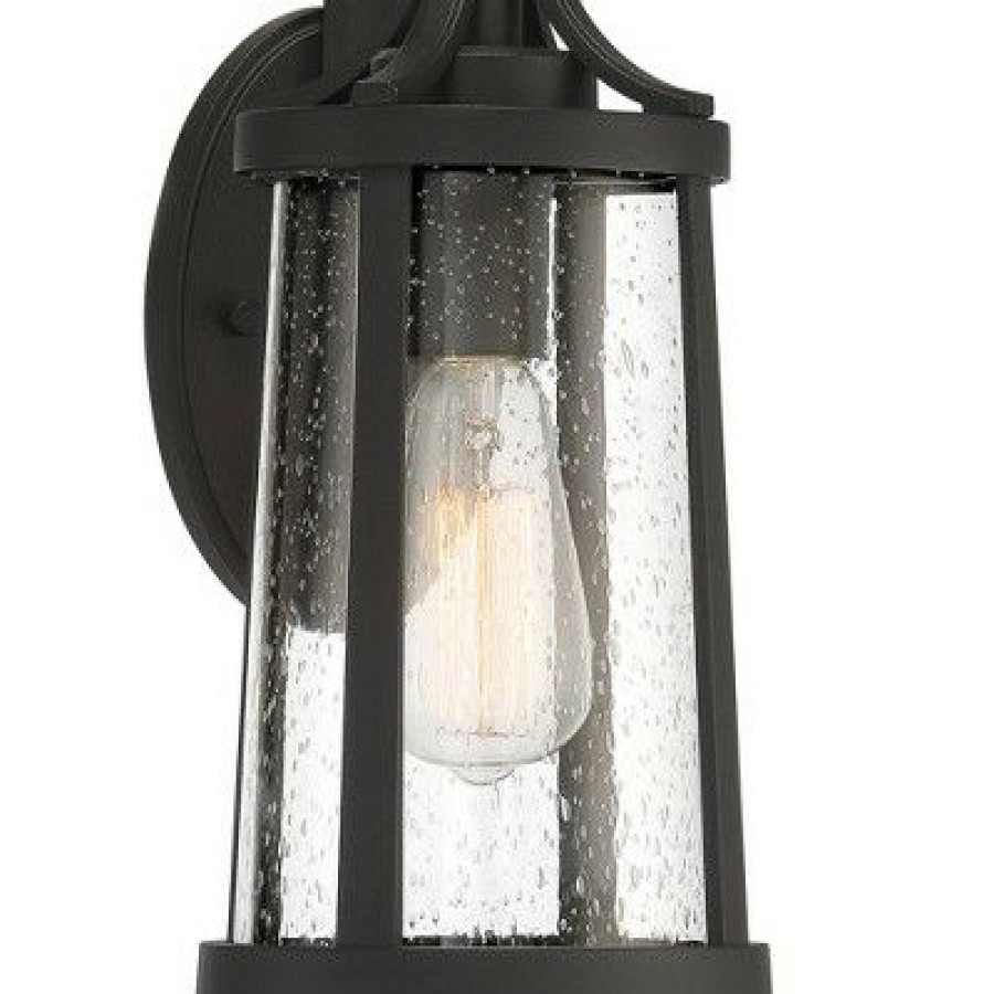 * | Best Sale Franklin Iron Works Industrial Outdoor Wall Light Fixture Black Metal 15 1/2 Clear Seedy Glass For Exterior House Porch Outside