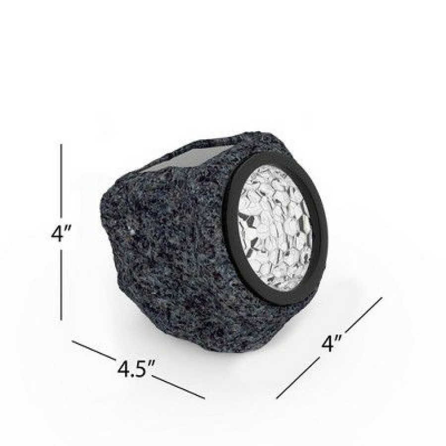 * | Cheapest Nature Spring Solar-Powered Led Rock Lights Black And Gray, 4-Pack