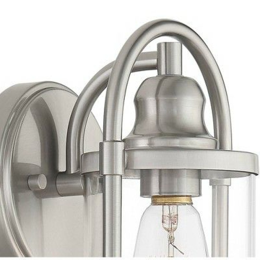 * | Discount John Timberland Farmhouse Outdoor Lantern Wall Light Fixture Brushed Nickel 10 1/4 Clear Glass Damp Rated For Exterior House