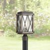 * | New Possini Euro Design Rustic Outdoor Post Light Fixture Bronze Wood Finish 16 Clear Seedy Glass Lantern For Garden Yard Driveway Walkway