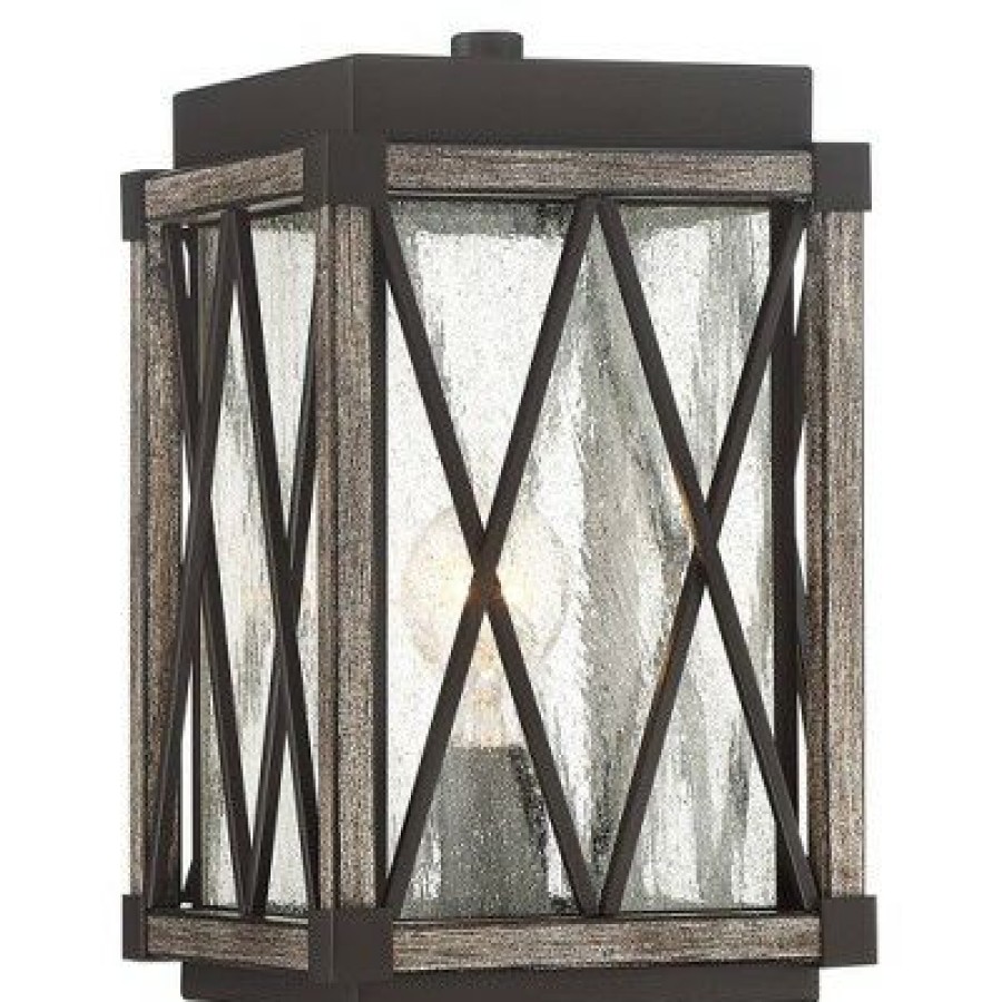 * | New Possini Euro Design Rustic Outdoor Post Light Fixture Bronze Wood Finish 16 Clear Seedy Glass Lantern For Garden Yard Driveway Walkway