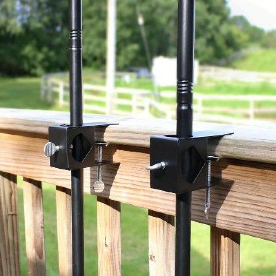 * | Outlet Sunnydaze Decor Sunnydaze Outdoor Easy-To-Install Metal Patio Balcony Deck Railing Torch Lantern Light Clamp Set 2Pk