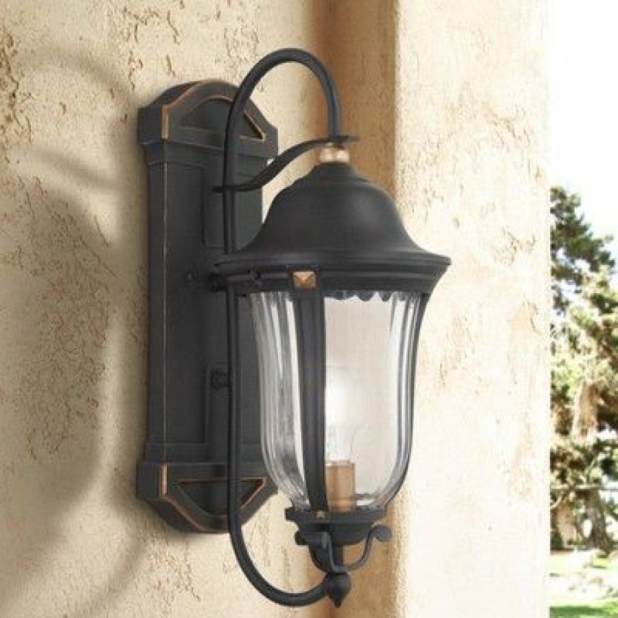 * | Best Sale Minka Lavery Peale Street 17 H Sand Coal And Vermeil Gold Outdoor Wall Light