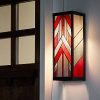 * | Top 10 16.25" 1-Light Mission Style Rectangular Outdoor Stained Glass Wall Sconce Red River Of Goods