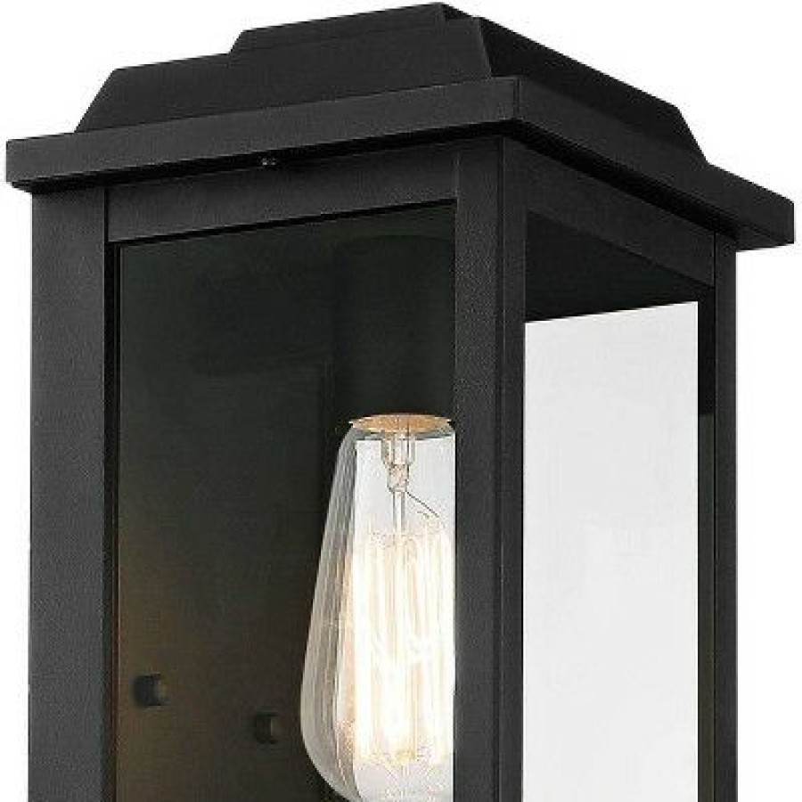 * | Best Pirce John Timberland Rustic Industrial Outdoor Wall Light Fixture Textured Black Metal 14 Clear Glass For Exterior House Porch Patio