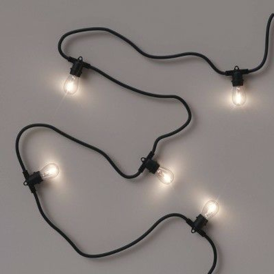 * | Brand New Smith & Hawken 10Ct Led Outdoor Non- Drop String Lights Black Smith & Hawken