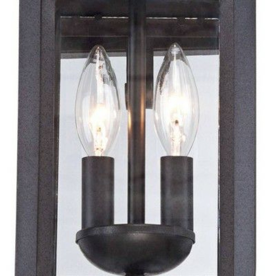 * | Best Sale Franklin Iron Works Traditional Outdoor Wall Light Fixture Lantern Black Specked Gray 17 Clear Glass Panels For House Porch Patio