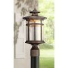 * | Best Reviews Of Franklin Iron Works Mission Post Light Fixture Led Bronze 15 1/2 Seeded Glass For Deck Garden Yard