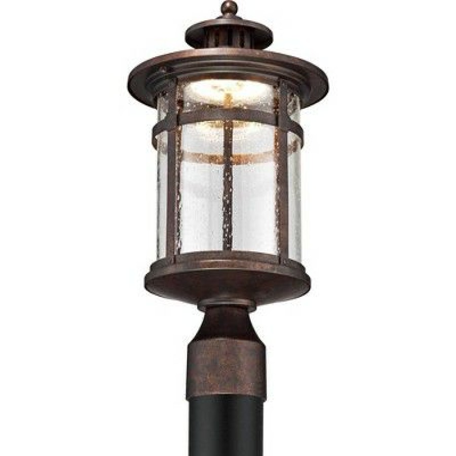 * | Best Reviews Of Franklin Iron Works Mission Post Light Fixture Led Bronze 15 1/2 Seeded Glass For Deck Garden Yard